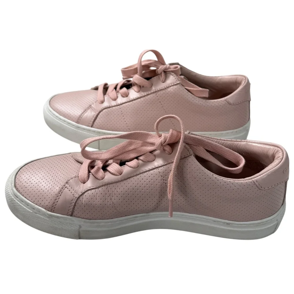 GREATS The Royale Perforated Blush Pink Leather Low Top Sneakers Women 7.5 Italy